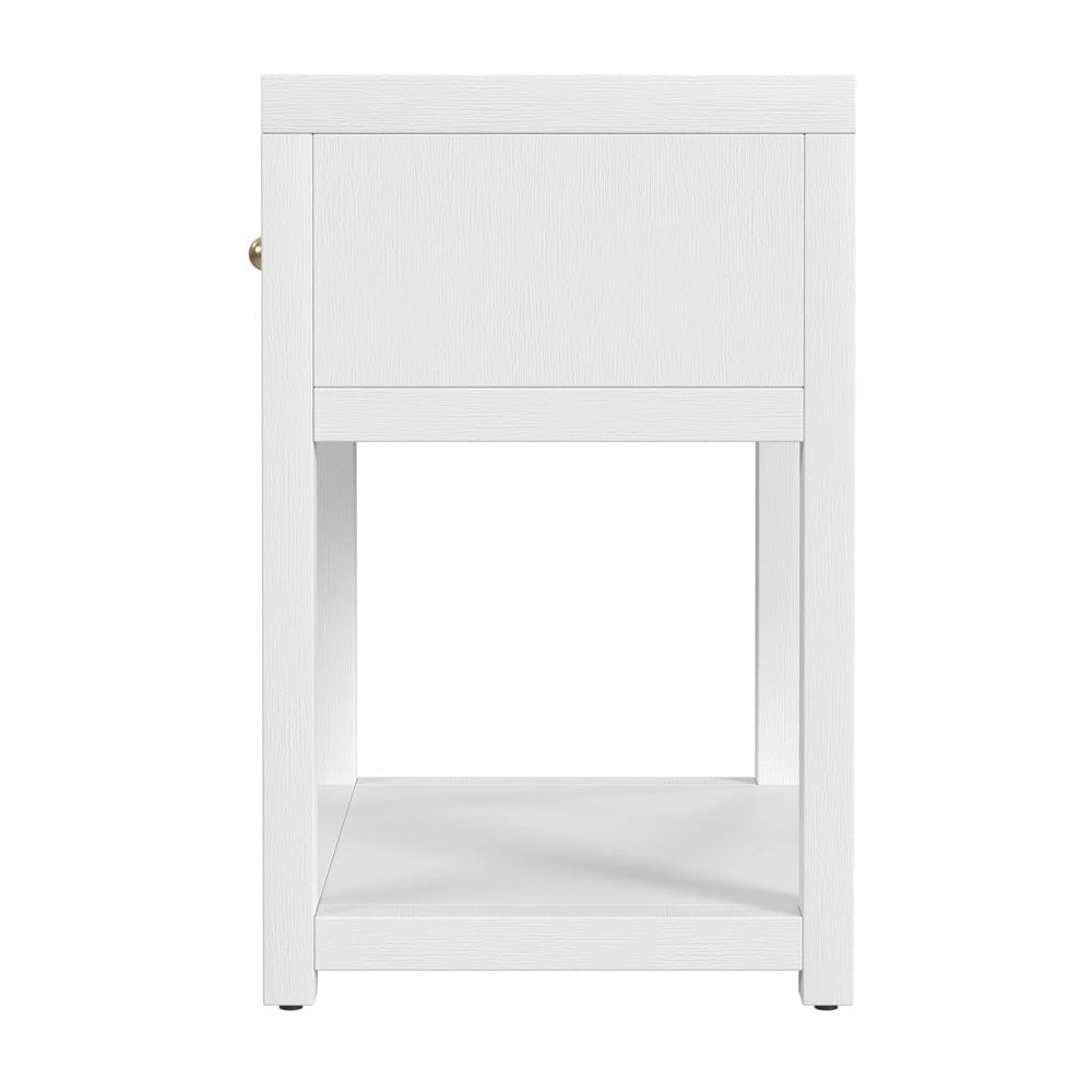 Butler Specialty Company - Nora 21 in. W Rectangular Wood 1 Drawer Small Nightstand w Lower Open Shelf, White - 5945477 view 4
