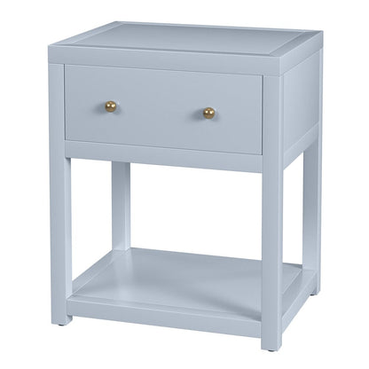Butler Specialty Company - Nora 21 in. W Rectangular Wood 1 Drawer Small Nightstand with Lower Open Shelf, Light Blue - 5945522 view 1