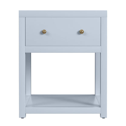 Butler Specialty Company - Nora 21 in. W Rectangular Wood 1 Drawer Small Nightstand with Lower Open Shelf, Light Blue - 5945522 view 3