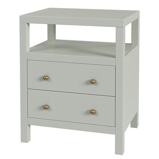 Butler Specialty Company - Nora 21 in. W Rectangular Wood 2 Drawer Nightstand w Open Shelf, Green - 5734480 View 1