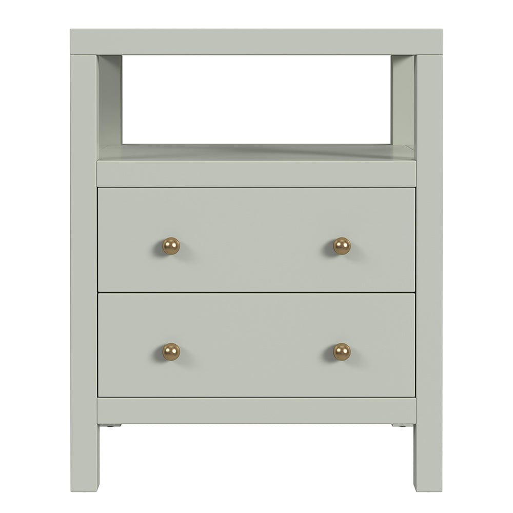 Butler Specialty Company - Nora 21 in. W Rectangular Wood 2 Drawer Nightstand w Open Shelf, Green - 5734480 View 2