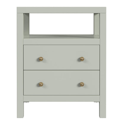 Butler Specialty Company - Nora 21 in. W Rectangular Wood 2 Drawer Nightstand w Open Shelf, Green - 5734480 View 2