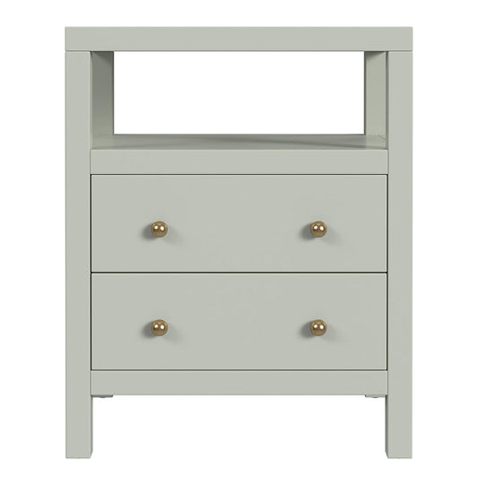 Butler Specialty Company - Nora 21 in. W Rectangular Wood 2 Drawer Nightstand w Open Shelf, Green - 5734480 View 2
