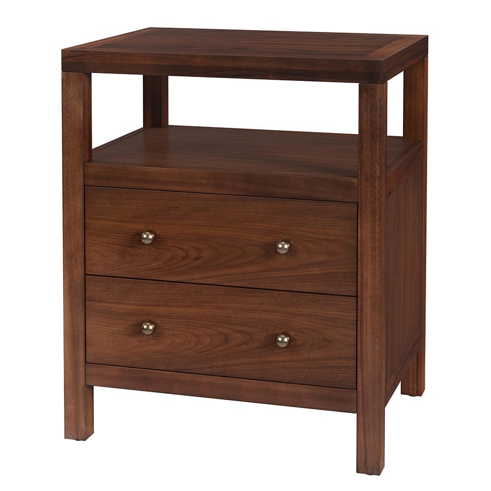 Butler Specialty Company - Nora 21 in. W Rectangular Wood 2 Drawer Nightstand w Open Shelf, Medium Brown - 5734489 View 1