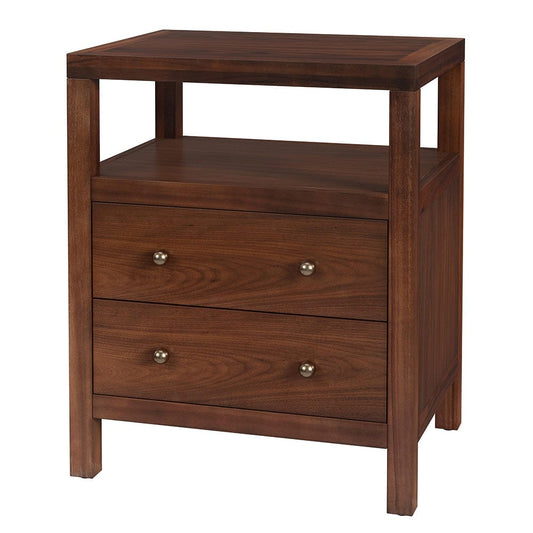 Butler Specialty Company - Nora 21 in. W Rectangular Wood 2 Drawer Nightstand w Open Shelf, Medium Brown - 5734489 View 1