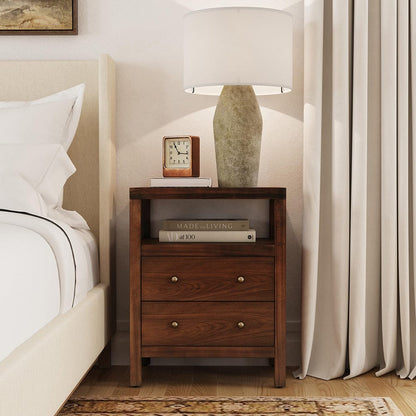 Butler Specialty Company - Nora 21 in. W Rectangular Wood 2 Drawer Nightstand w Open Shelf, Medium Brown - 5734489 View 6