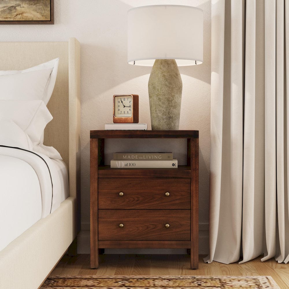 Butler Specialty Company - Nora 21 in. W Rectangular Wood 2 Drawer Nightstand w Open Shelf, Medium Brown - 5734489 view 7