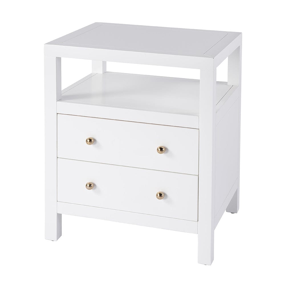 Butler Specialty Company - Nora 21 in. W Rectangular Wood 2 Drawer Nightstand w Open Shelf, White - 5734304 View 1
