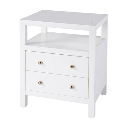 Butler Specialty Company - Nora 21 in. W Rectangular Wood 2 Drawer Nightstand w Open Shelf, White - 5734304 View 1