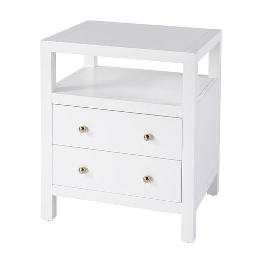 Butler Specialty Company - Nora 21 in. W Rectangular Wood 2 Drawer Nightstand w Open Shelf, White - 5734304 View 1