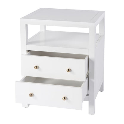 Butler Specialty Company - Nora 21 in. W Rectangular Wood 2 Drawer Nightstand w Open Shelf, White - 5734304 View 2