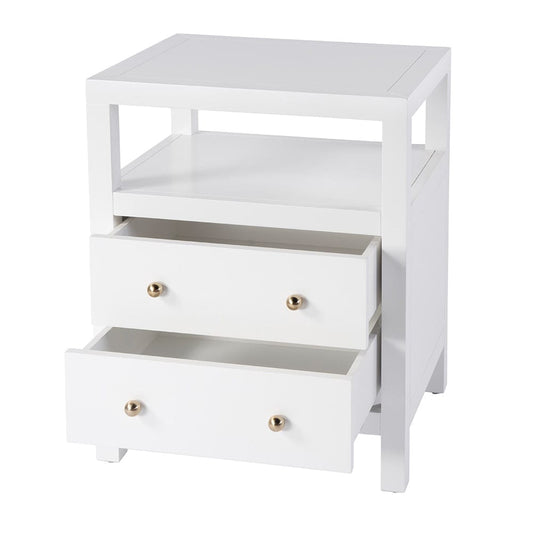 Butler Specialty Company - Nora 21 in. W Rectangular Wood 2 Drawer Nightstand w Open Shelf, White - 5734304 View 2