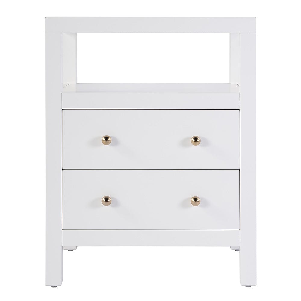 Butler Specialty Company - Nora 21 in. W Rectangular Wood 2 Drawer Nightstand w Open Shelf, White - 5734304 View 3