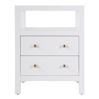 Butler Specialty Company - Nora 21 in. W Rectangular Wood 2 Drawer Nightstand w Open Shelf, White - 5734304 View 3