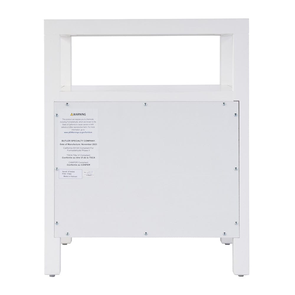 Butler Specialty Company - Nora 21 in. W Rectangular Wood 2 Drawer Nightstand w Open Shelf, White - 5734304 View 4
