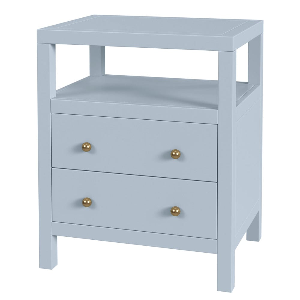 Butler Specialty Company - Nora 21 in. W Rectangular Wood 2 Drawer Nightstand with Open Shelf, Light Blue - 5734522 view 1