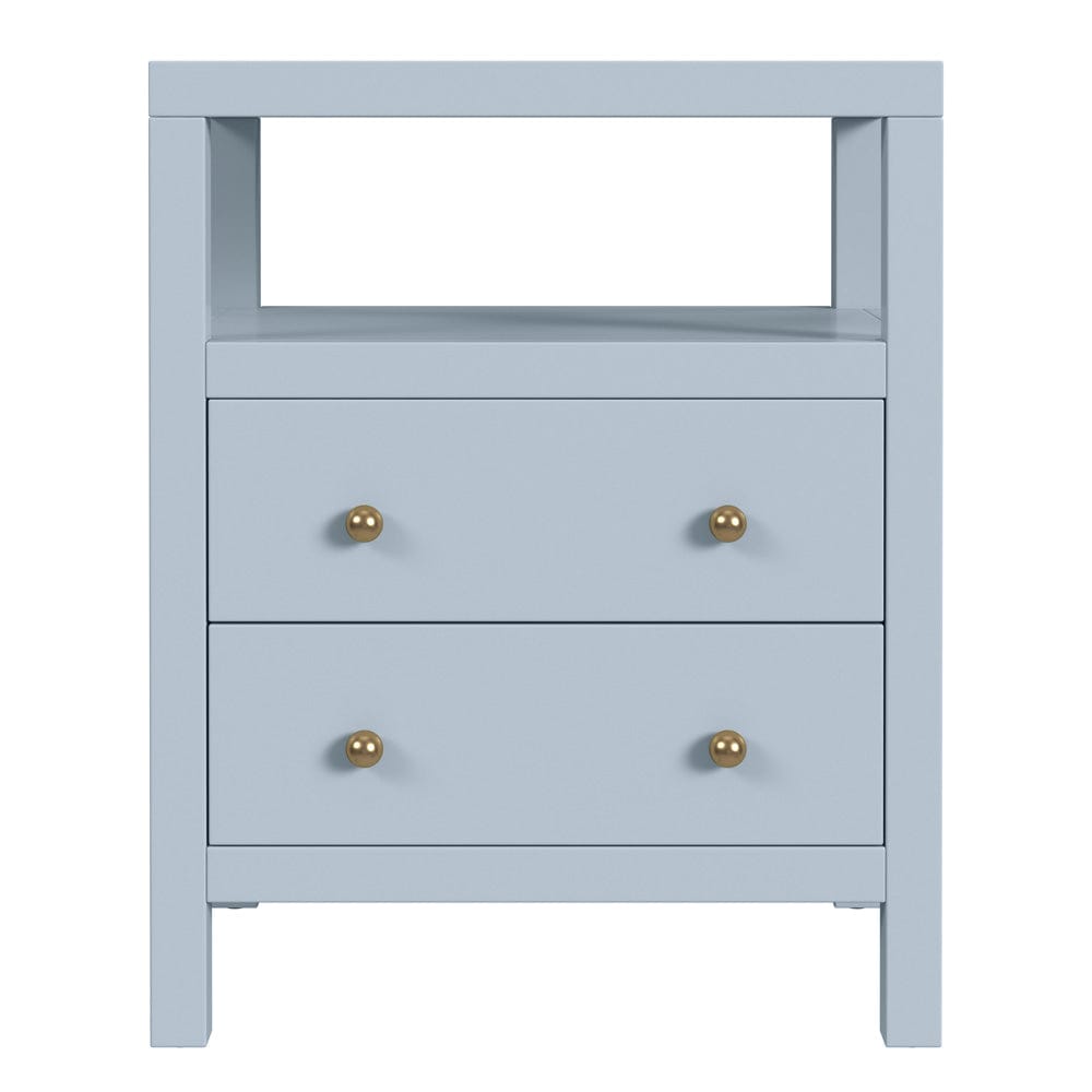 Butler Specialty Company - Nora 21 in. W Rectangular Wood 2 Drawer Nightstand with Open Shelf, Light Blue - 5734522 view 3