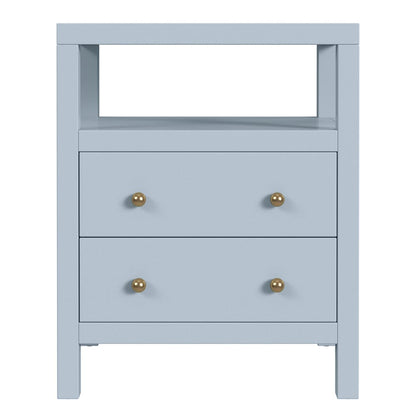 Butler Specialty Company - Nora 21 in. W Rectangular Wood 2 Drawer Nightstand with Open Shelf, Light Blue - 5734522 view 3