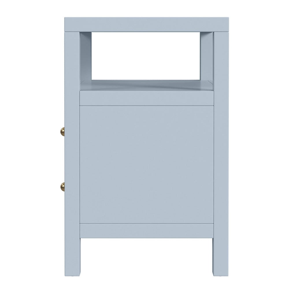 Butler Specialty Company - Nora 21 in. W Rectangular Wood 2 Drawer Nightstand with Open Shelf, Light Blue - 5734522 view 4