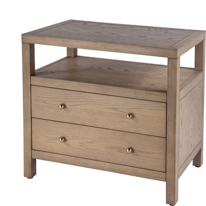 Butler Specialty Company - Nora 21 in. W Rectangular Wood 2 Drawer Nightstand with Open Shelf, Light Brown - 5734492 view 1
