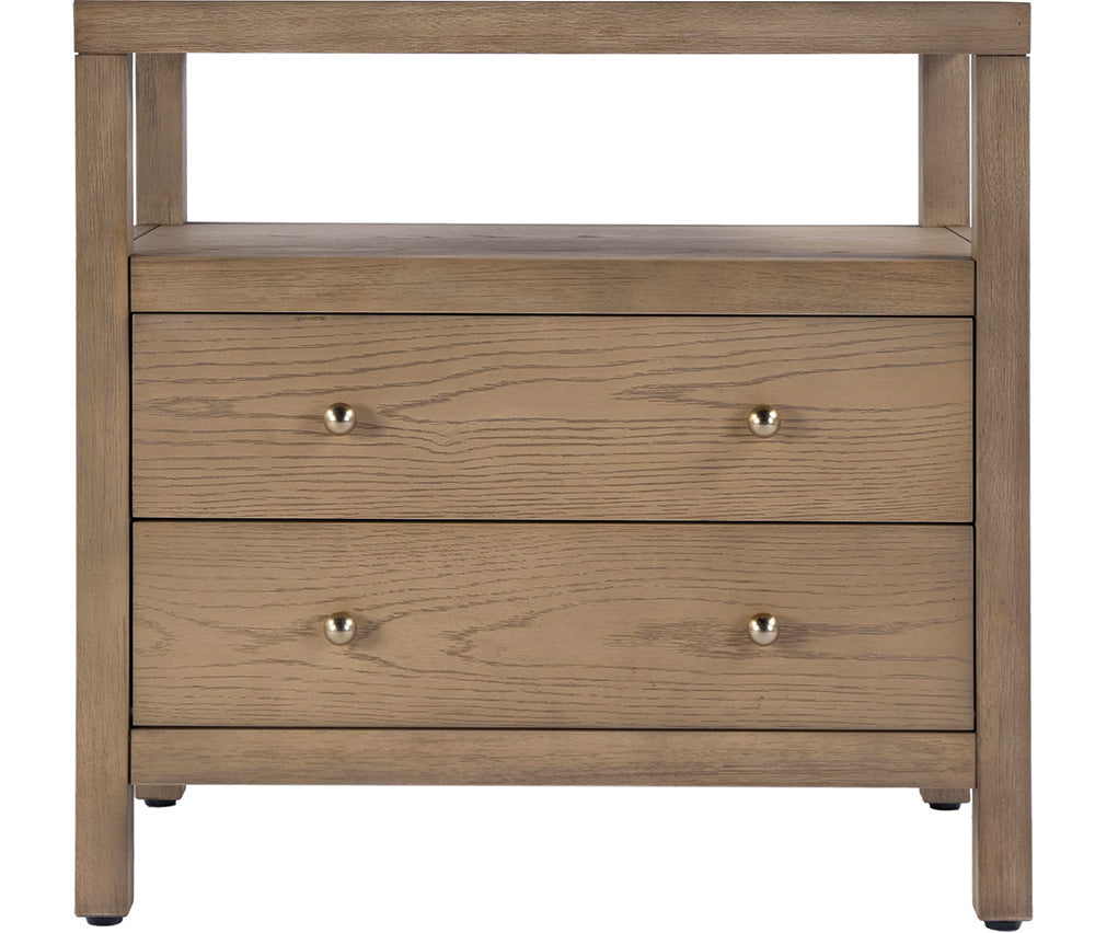 Butler Specialty Company - Nora 21 in. W Rectangular Wood 2 Drawer Nightstand with Open Shelf, Light Brown - 5734492 view 2