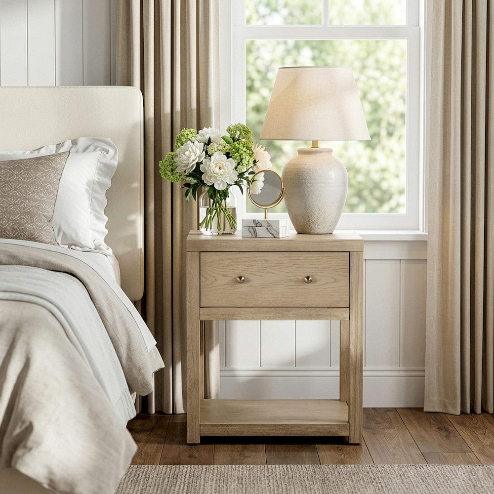 Butler Specialty Company - Nora 21 in. W Wood 1 Drawer Small Nightstand with Shelf - Light Brown - 5945492 view 8