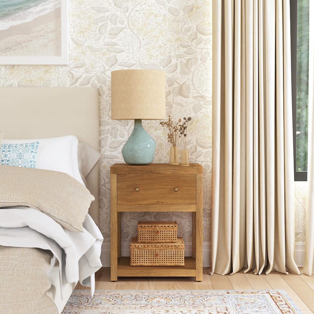 Butler Specialty Company - Nora 21 in. W Wood 1 Drawer Small Nightstand with Shelf - Natural - 5945452 view 8