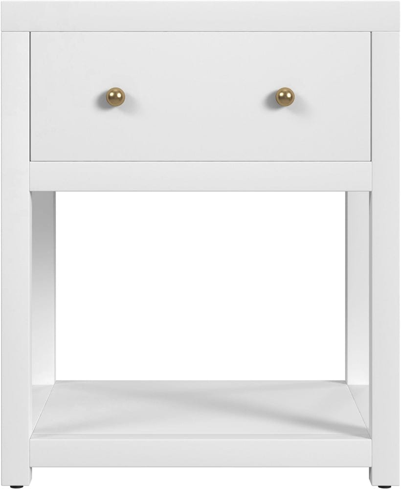 Butler Specialty Company - Nora 21 in. W Wood 1 Drawer Small Nightstand with Shelf  - Smooth White - 5945304 view 2