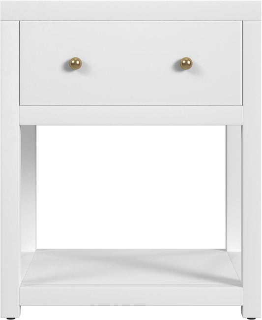 Butler Specialty Company - Nora 21 in. W Wood 1 Drawer Small Nightstand with Shelf  - Smooth White - 5945304 view 2