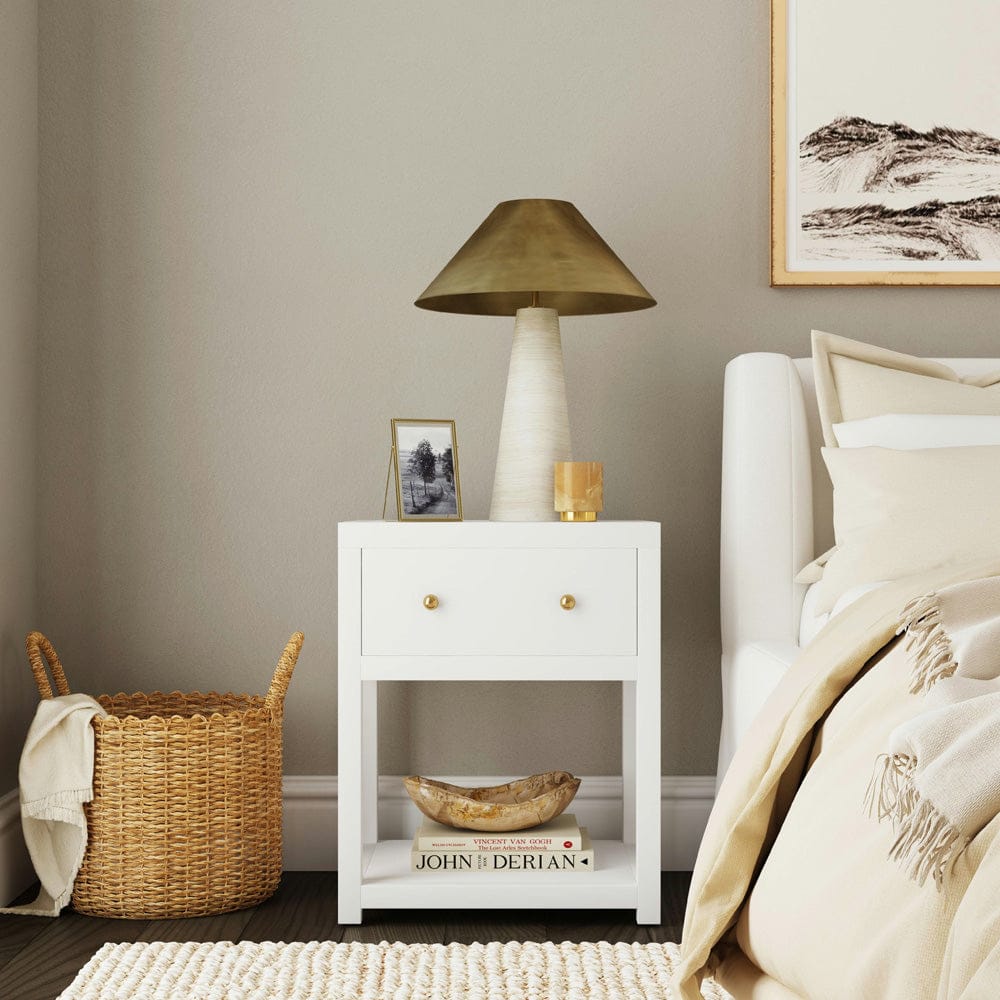 Butler Specialty Company - Nora 21 in. W Wood 1 Drawer Small Nightstand with Shelf  - Smooth White - 5945304 view 7
