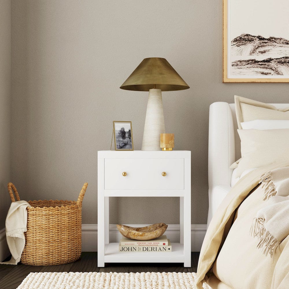 Butler Specialty Company - Nora 21 in. W Wood 1 Drawer Small Nightstand with Shelf  - Smooth White - 5945304 view 8