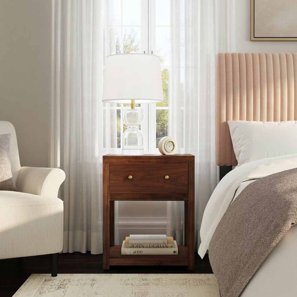 Butler Specialty Company - Nora 21 in. W Wood 1 Drawer Small Nightstand with Shelf  - Walnut - 5945489 view 7