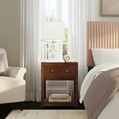 Butler Specialty Company - Nora 21 in. W Wood 1 Drawer Small Nightstand with Shelf  - Walnut - 5945489 view 7