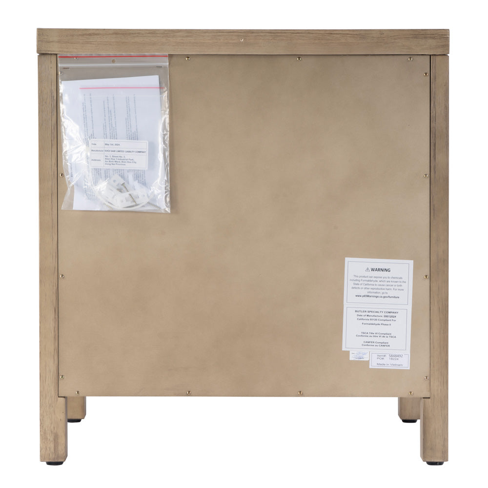 Butler Specialty Company - Nora 25 in. W Rectangular Wood 3 Drawer Nightstand, Light Brown - 5848492 view 5
