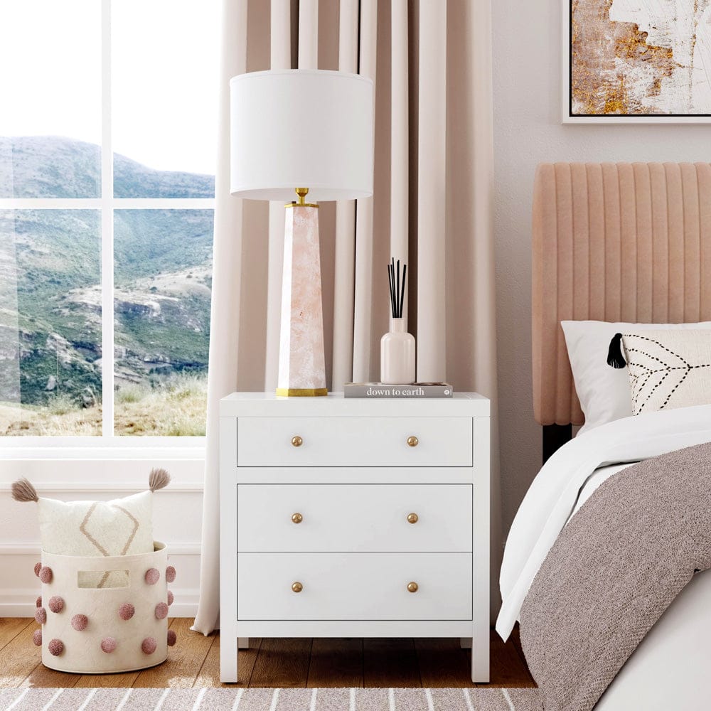 Butler Specialty Company - Nora 25 in. W Rectangular Wood 3 Drawer Nightstand, Smooth White - 5848304 view 5