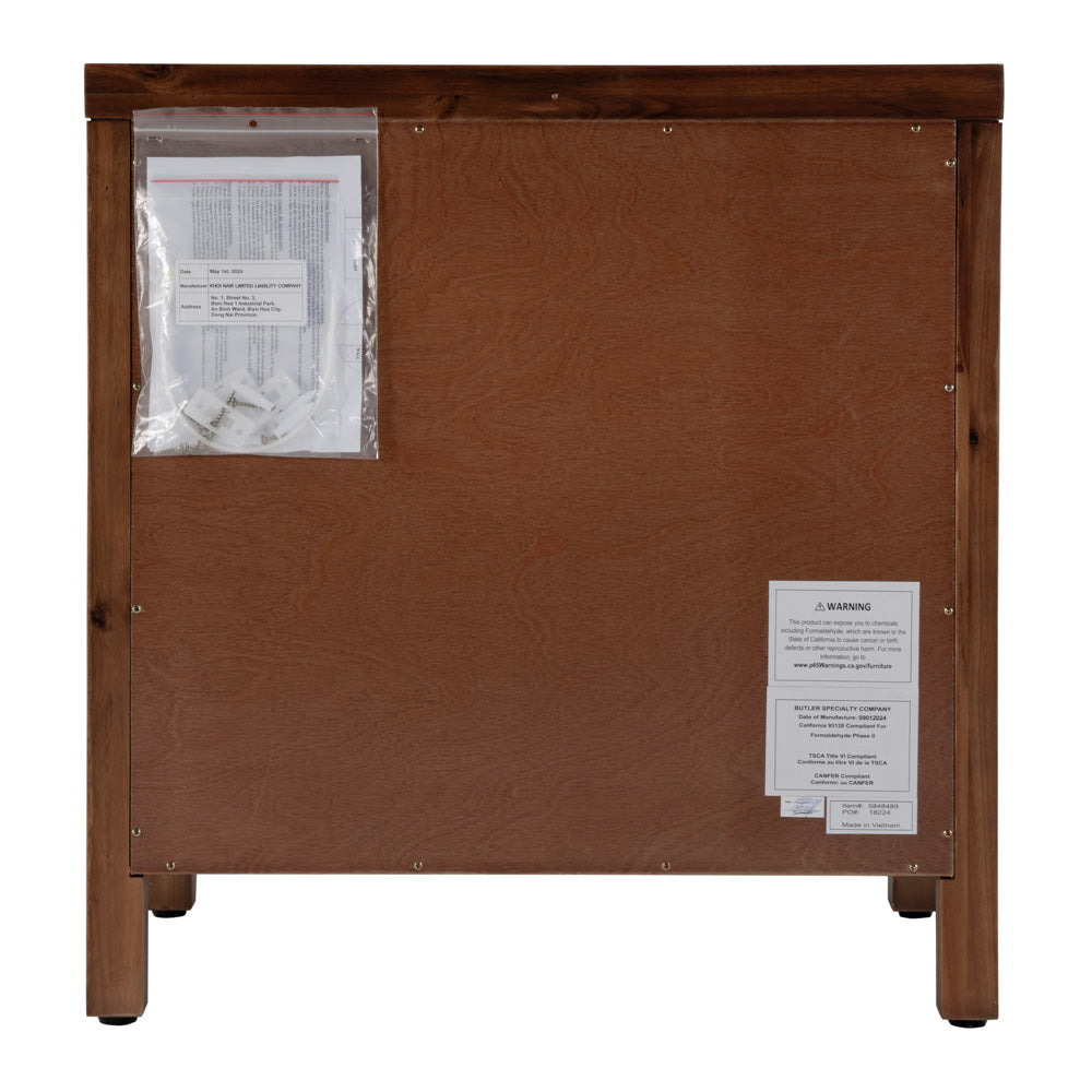 Butler Specialty Company - Nora 25 in. W Rectangular Wood 3 Drawer Nightstand, Walnut - 5848489 view 5