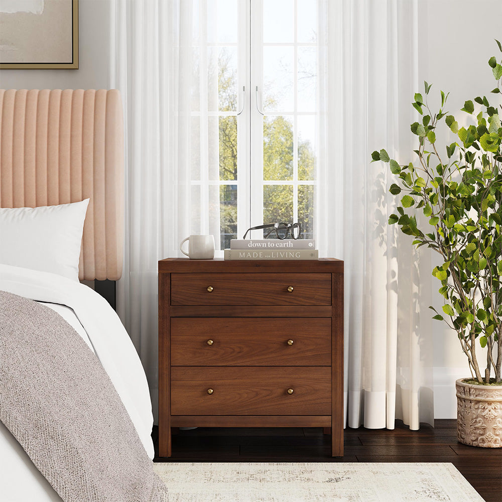Butler Specialty Company - Nora 25 in. W Rectangular Wood 3 Drawer Nightstand, Walnut - 5848489 view 7