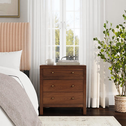 Butler Specialty Company - Nora 25 in. W Rectangular Wood 3 Drawer Nightstand, Walnut - 5848489 view 7