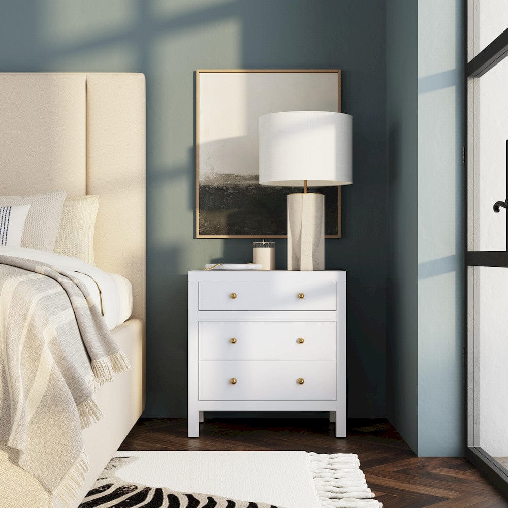 Butler Specialty Company - Nora 25 in. W Rectangular Wood 3 Drawer Nightstand - White - 5848477 view 8