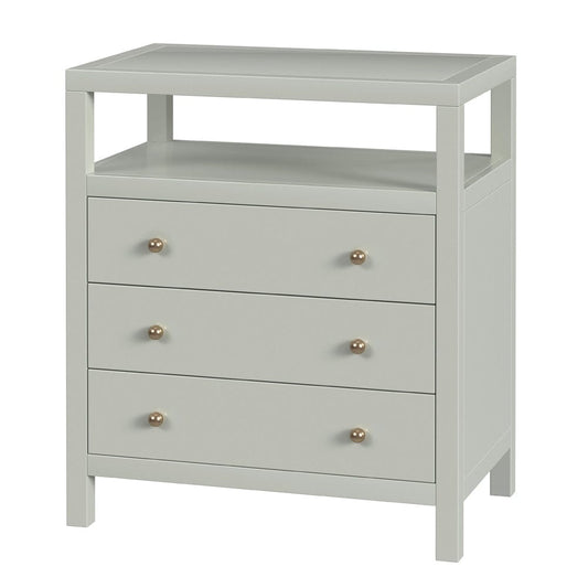 Butler Specialty Company - Nora 27 in. W Rectangular Wood 3 Drawer Tall Nightstand w Open Shelf on Top, Sage Green - 5941480 view 1