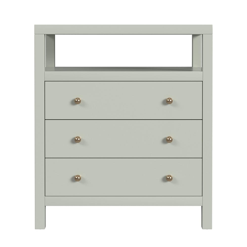Butler Specialty Company - Nora 27 in. W Rectangular Wood 3 Drawer Tall Nightstand w Open Shelf on Top, Sage Green - 5941480 view 2