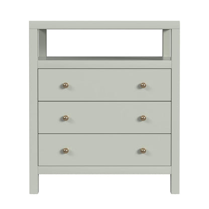 Butler Specialty Company - Nora 27 in. W Rectangular Wood 3 Drawer Tall Nightstand w Open Shelf on Top, Sage Green - 5941480 view 2