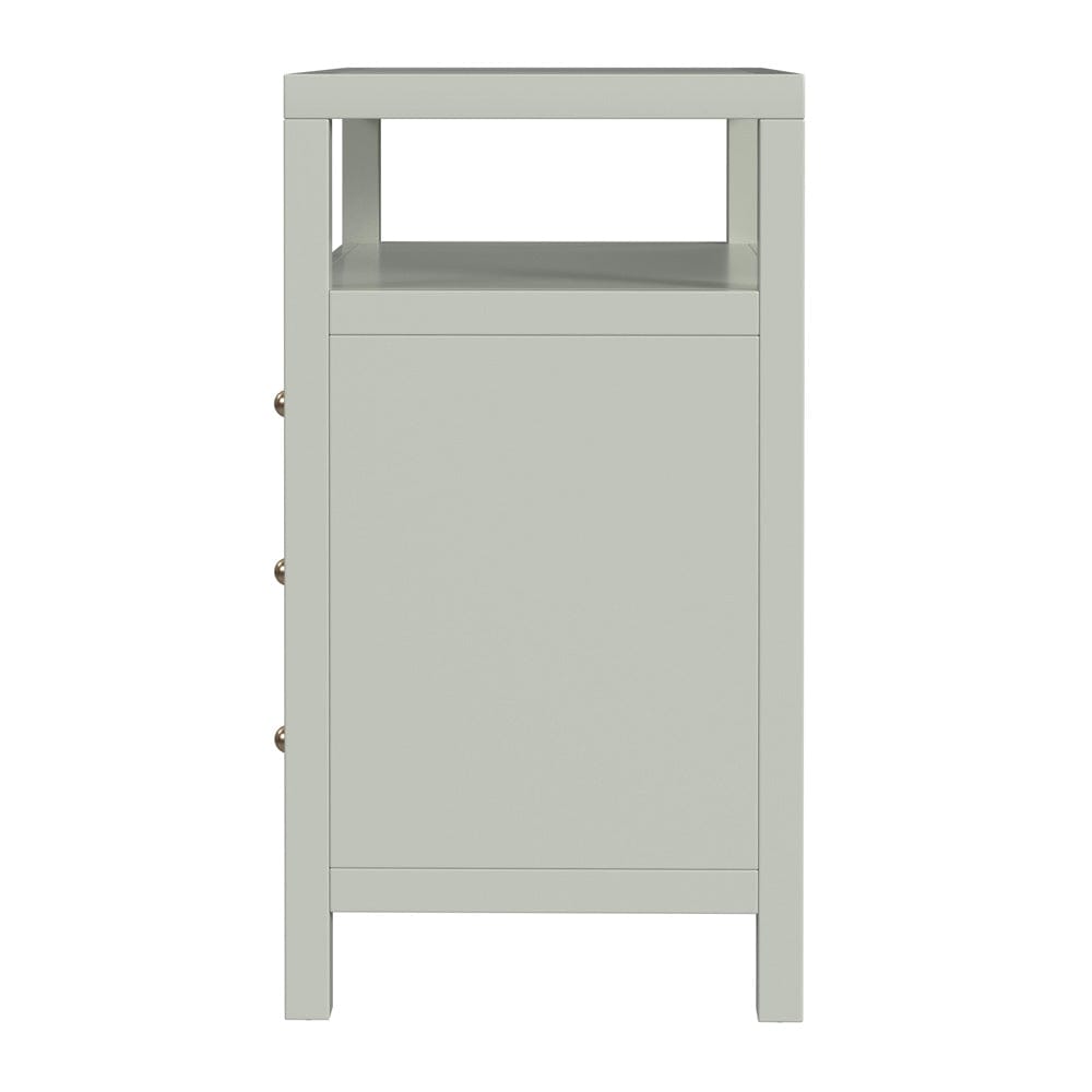 Butler Specialty Company - Nora 27 in. W Rectangular Wood 3 Drawer Tall Nightstand w Open Shelf on Top, Sage Green - 5941480 view 3