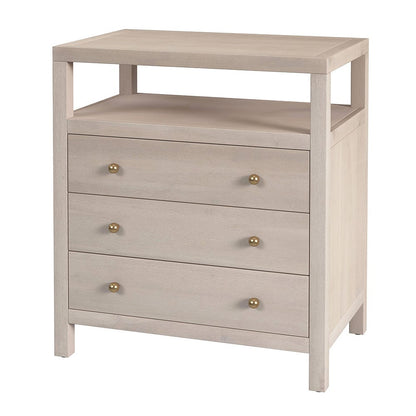 Butler Specialty Company - Nora 27 in. W Rectangular Wood 3 Drawer Tall Nightstand w Open Shelf on Top, Taupe - 5941450 View 1