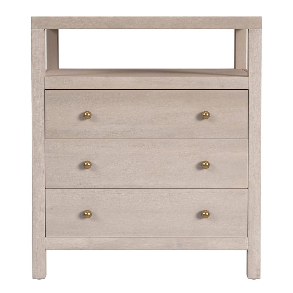 Butler Specialty Company - Nora 27 in. W Rectangular Wood 3 Drawer Tall Nightstand w Open Shelf on Top, Taupe - 5941450 View 2
