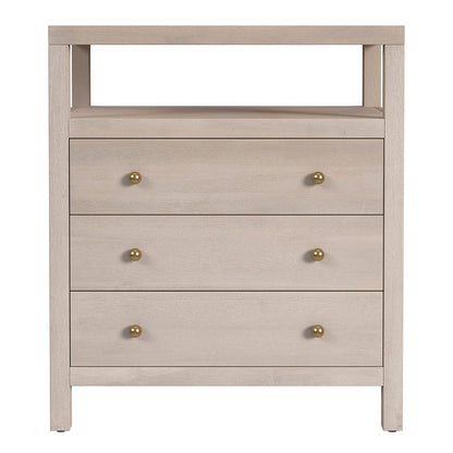 Butler Specialty Company - Nora 27 in. W Rectangular Wood 3 Drawer Tall Nightstand w Open Shelf on Top, Taupe - 5941450 View 2