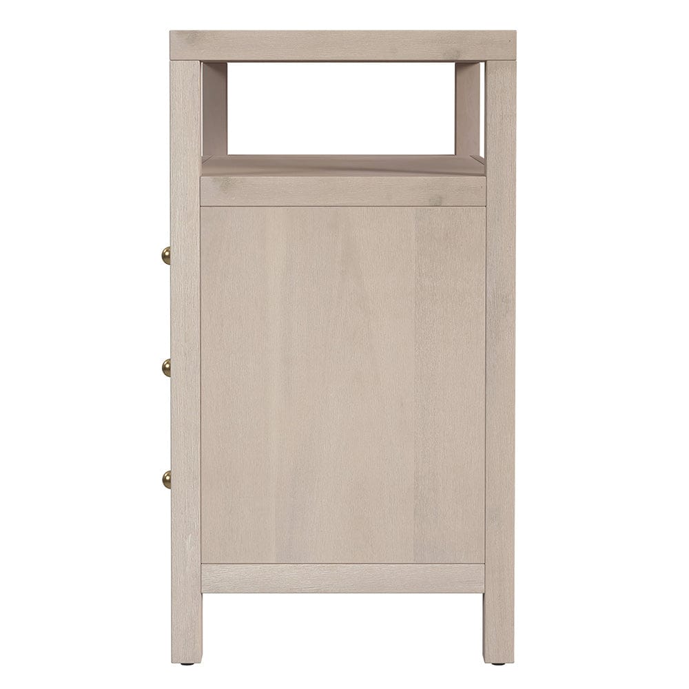 Butler Specialty Company - Nora 27 in. W Rectangular Wood 3 Drawer Tall Nightstand w Open Shelf on Top, Taupe - 5941450 View 3