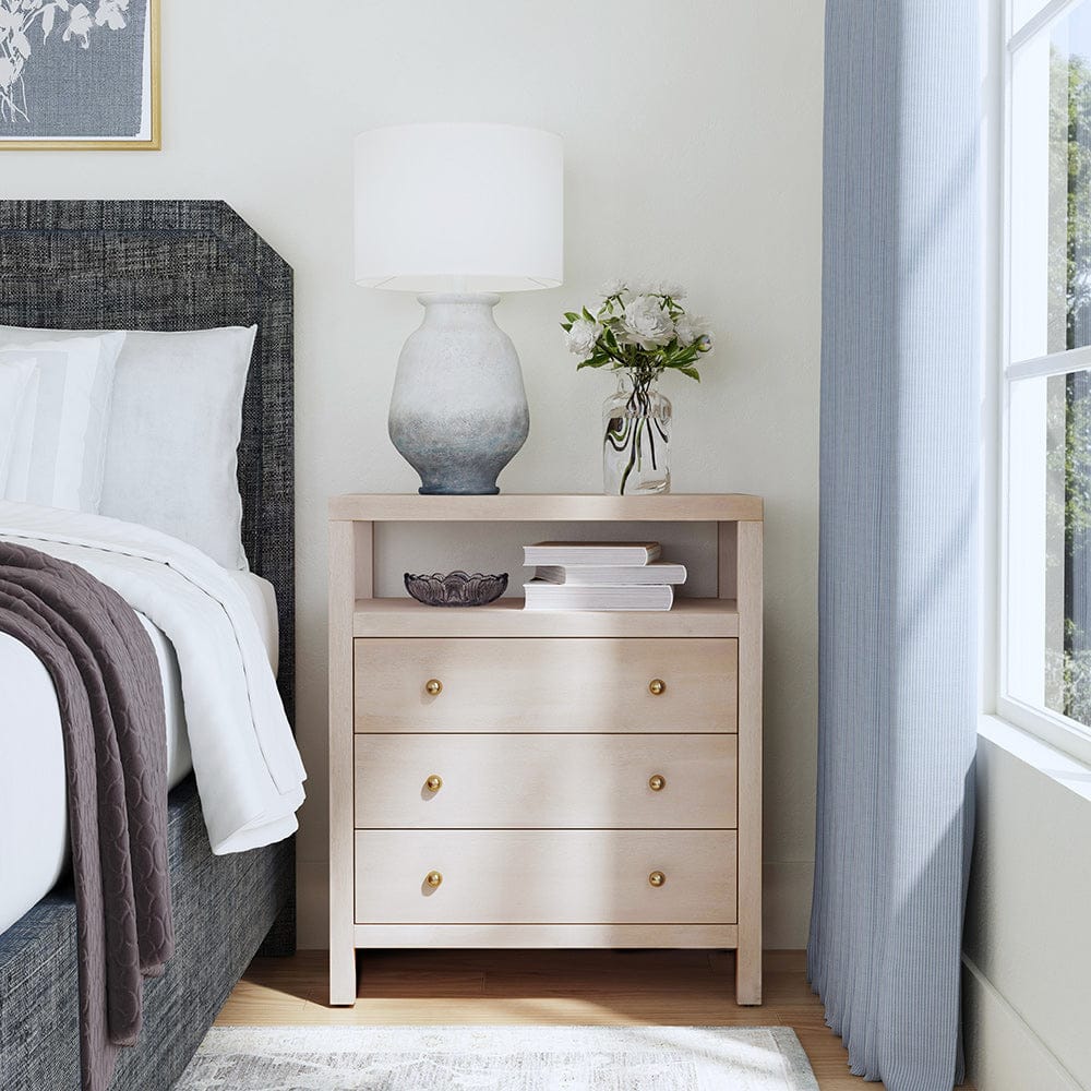 Butler Specialty Company - Nora 27 in. W Rectangular Wood 3 Drawer Tall Nightstand w Open Shelf on Top, Taupe - 5941450 View 6