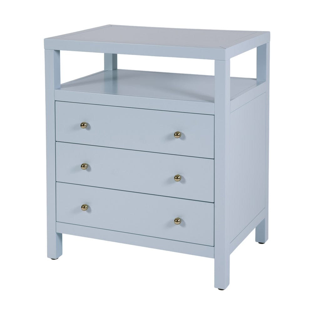 Butler Specialty Company - Nora 27 in. W Rectangular Wood 3 Drawer Tall Nightstand with Open Shelf on Top, Light Blue - 5941522 view 1