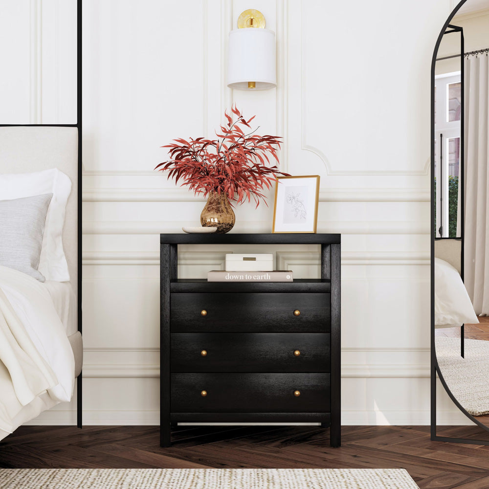 Butler Specialty Company Nora 27 in. W Wood 3 Drawer Tall Nightstand with Shelf  - Coffee - 5941451 view 7